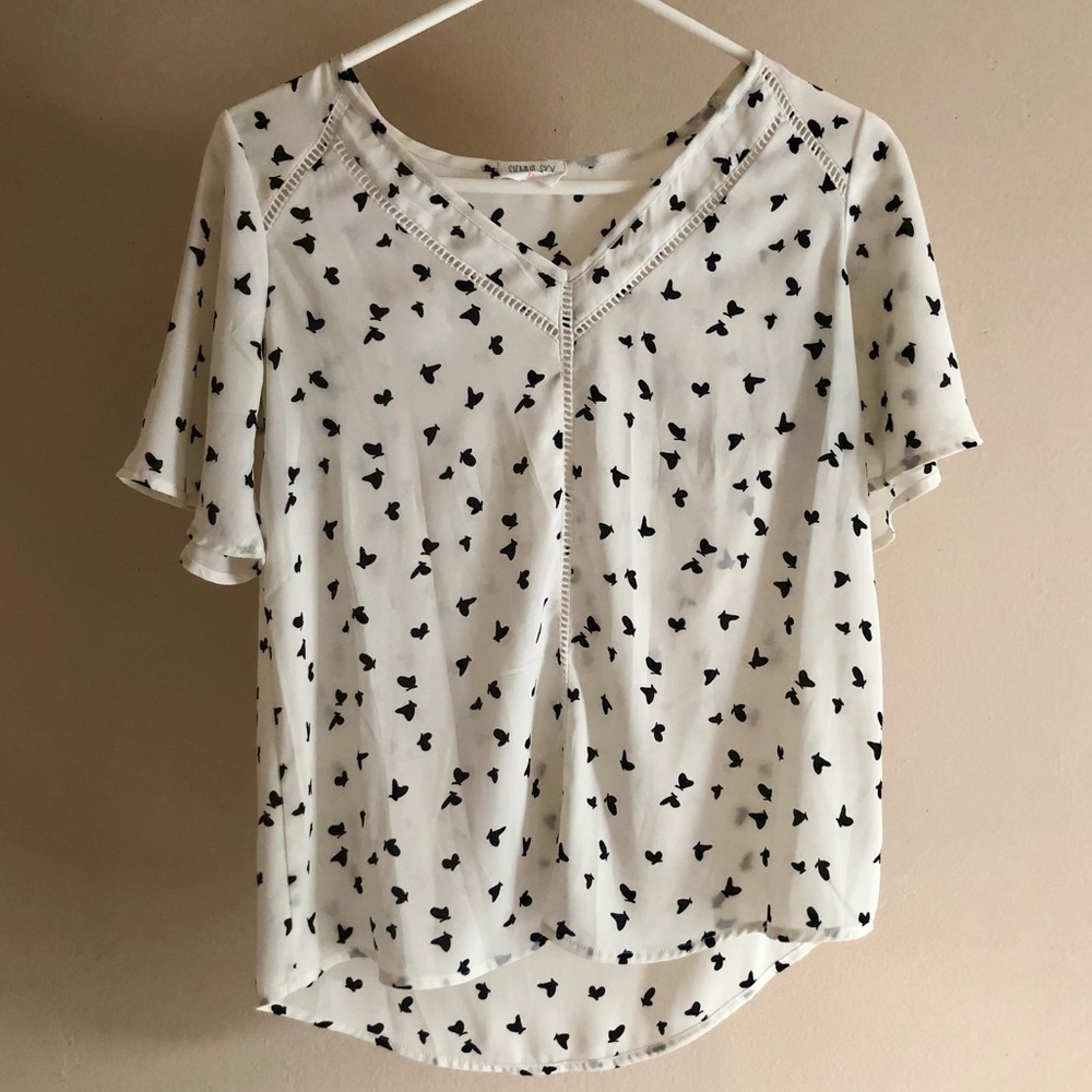 Sienna Sky Flowy Butterfly Pattern Top